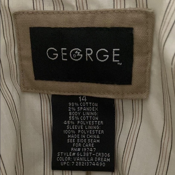 George Women’s Vanilla Dream Cotton Stretch Blazer Jacket Plus Size 14 Career - Picture 4 of 6